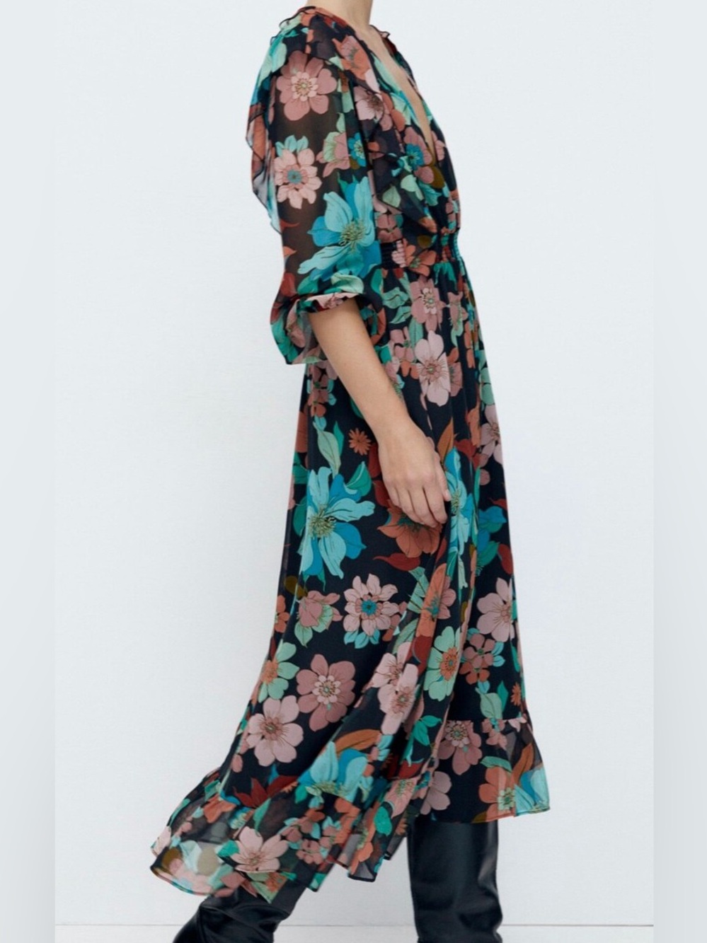 Zara Floral Print Maxi Dress